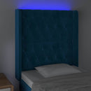 vidaXL sötétkék bársony LED-es fejtámla 83x16x118/128 cm