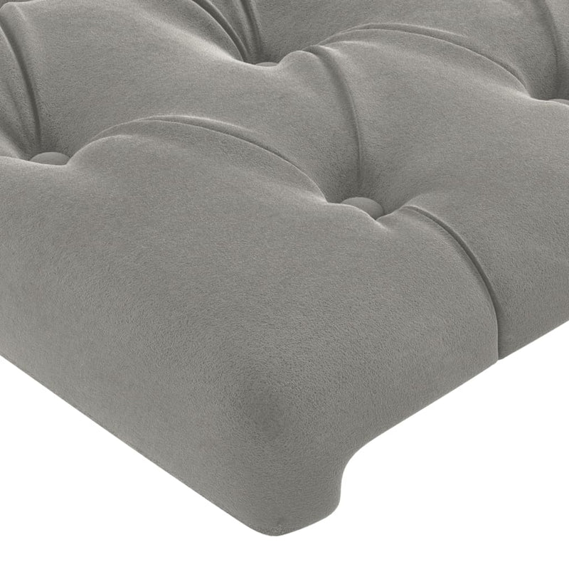 vidaXL világosszürke bársony LED-es fejtámla 93x16x118/128 cm