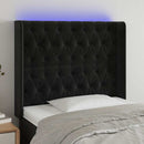 vidaXL fekete bársony LED-es fejtámla 93x16x118/128 cm