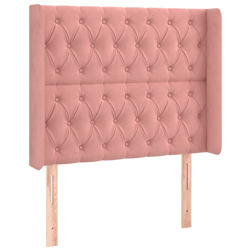 vidaXL rózsaszín bársony LED-es fejtámla 93x16x118/128 cm