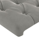 vidaXL világosszürke bársony LED-es fejtámla 103x16x118/128 cm