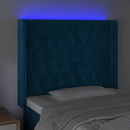 vidaXL sötétkék bársony LED-es fejtámla 103x16x118/128 cm