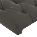 vidaXL sötétszürke bársony LED-es fejtámla 147x16x118/128 cm