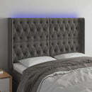vidaXL sötétszürke bársony LED-es fejtámla 147x16x118/128 cm
