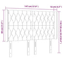 vidaXL sötétzöld bársony LED-es fejtámla 147x16x118/128 cm