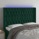 vidaXL sötétzöld bársony LED-es fejtámla 163x16x118/128 cm
