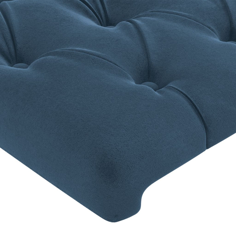 vidaXL sötétkék bársony LED-es fejtámla 163x16x118/128 cm