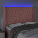 vidaXL rózsaszín bársony LED-es fejtámla 163x16x118/128 cm