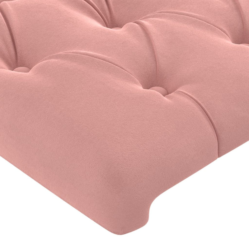 vidaXL rózsaszín bársony LED-es fejtámla 163x16x118/128 cm