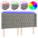 vidaXL világosszürke bársony LED-es fejtámla 183x16x118/128 cm