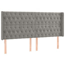 vidaXL világosszürke bársony LED-es fejtámla 183x16x118/128 cm