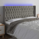 vidaXL világosszürke bársony LED-es fejtámla 183x16x118/128 cm