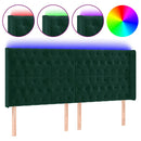 vidaXL sötétzöld bársony LED-es fejtámla 183x16x118/128 cm