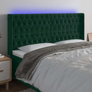 vidaXL sötétzöld bársony LED-es fejtámla 183x16x118/128 cm