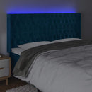vidaXL sötétkék bársony LED-es fejtámla 183x16x118/128 cm