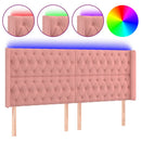 vidaXL rózsaszín bársony LED-es fejtámla 183x16x118/128 cm