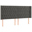 vidaXL sötétszürke bársony LED-es fejtámla 203x16x118/128 cm