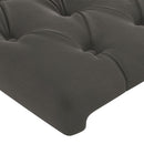 vidaXL sötétszürke bársony LED-es fejtámla 203x16x118/128 cm