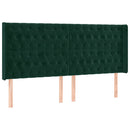 vidaXL sötétzöld bársony LED-es fejtámla 203x16x118/128 cm