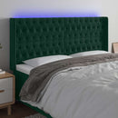 vidaXL sötétzöld bársony LED-es fejtámla 203x16x118/128 cm