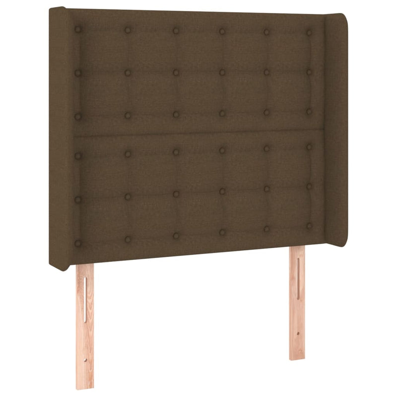 vidaXL sötétbarna szövet LED-es fejtámla 83x16x118/128 cm