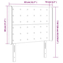 vidaXL sötétbarna szövet LED-es fejtámla 83x16x118/128 cm