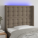 vidaXL tópszínű szövet LED-es fejtámla 83x16x118/128 cm