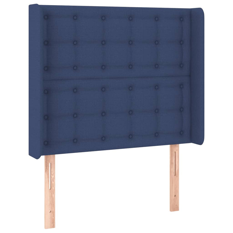 vidaXL kék szövet LED-es fejtámla 83x16x118/128 cm