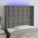vidaXL sötétszürke szövet LED-es fejtámla 93x16x118/128 cm