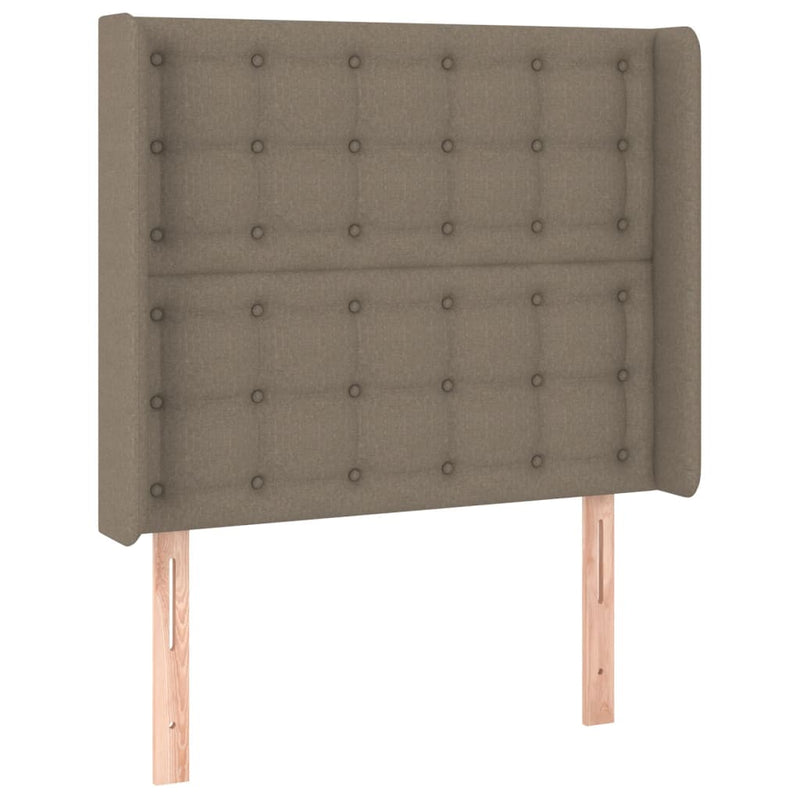vidaXL tópszínű szövet LED-es fejtámla 93x16x118/128 cm