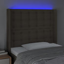 vidaXL tópszínű szövet LED-es fejtámla 93x16x118/128 cm