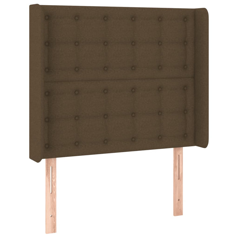 vidaXL sötétbarna szövet LED-es fejtámla 103x16x118/128 cm