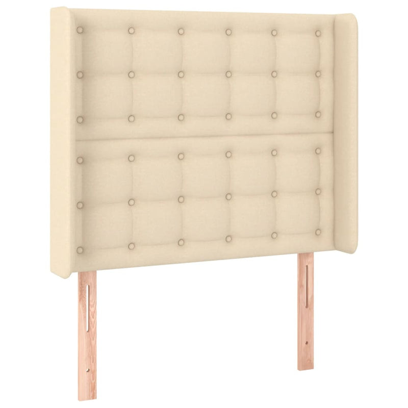 vidaXL krémszínű szövet LED-es fejtámla 103x16x118/128 cm