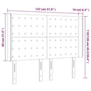 vidaXL sötétbarna szövet LED-es fejtámla 147x16x118/128 cm
