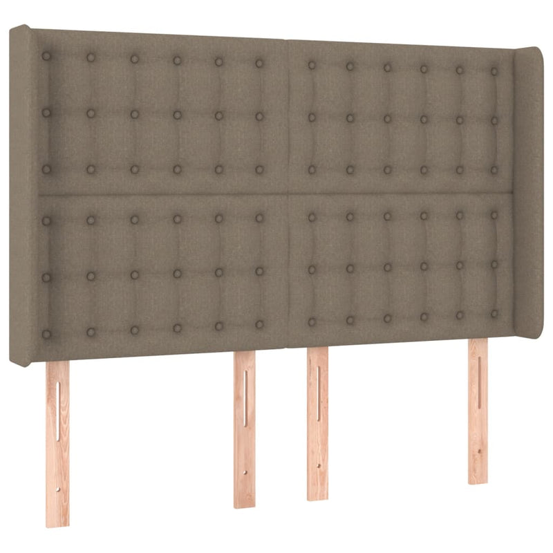 vidaXL tópszínű szövet LED-es fejtámla 147x16x118/128 cm