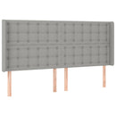 vidaXL világosszürke szövet LED-es fejtámla 163x16x118/128 cm