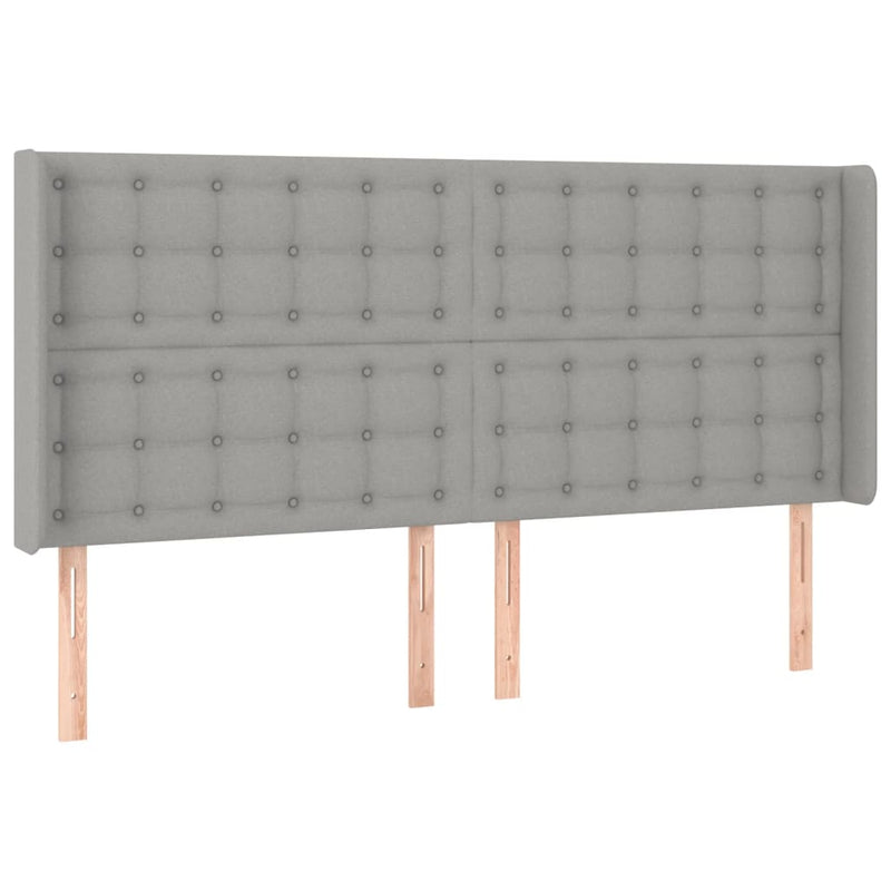 vidaXL világosszürke szövet LED-es fejtámla 163x16x118/128 cm