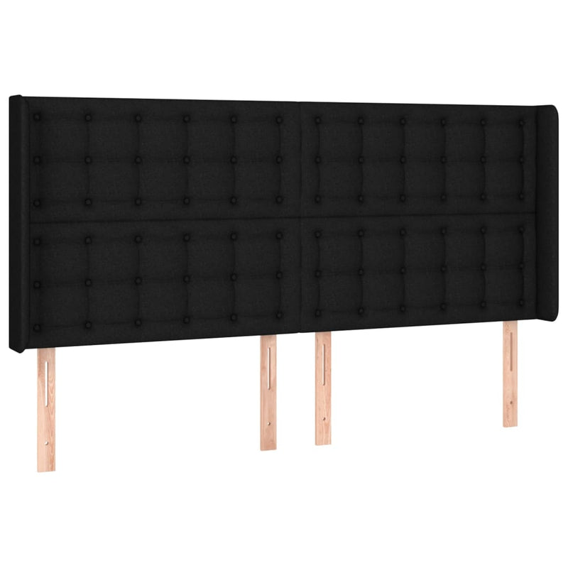 vidaXL fekete szövet LED-es fejtámla 163x16x118/128 cm