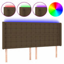 vidaXL sötétbarna szövet LED-es fejtámla 163x16x118/128 cm