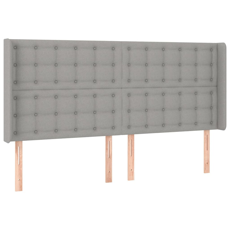 vidaXL világosszürke szövet LED-es fejtámla 183x16x118/128 cm
