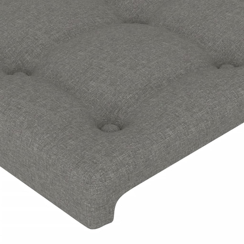 vidaXL sötétszürke szövet LED-es fejtámla 183x16x118/128 cm