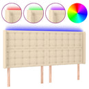 vidaXL krémszínű szövet LED-es fejtámla 183x16x118/128 cm
