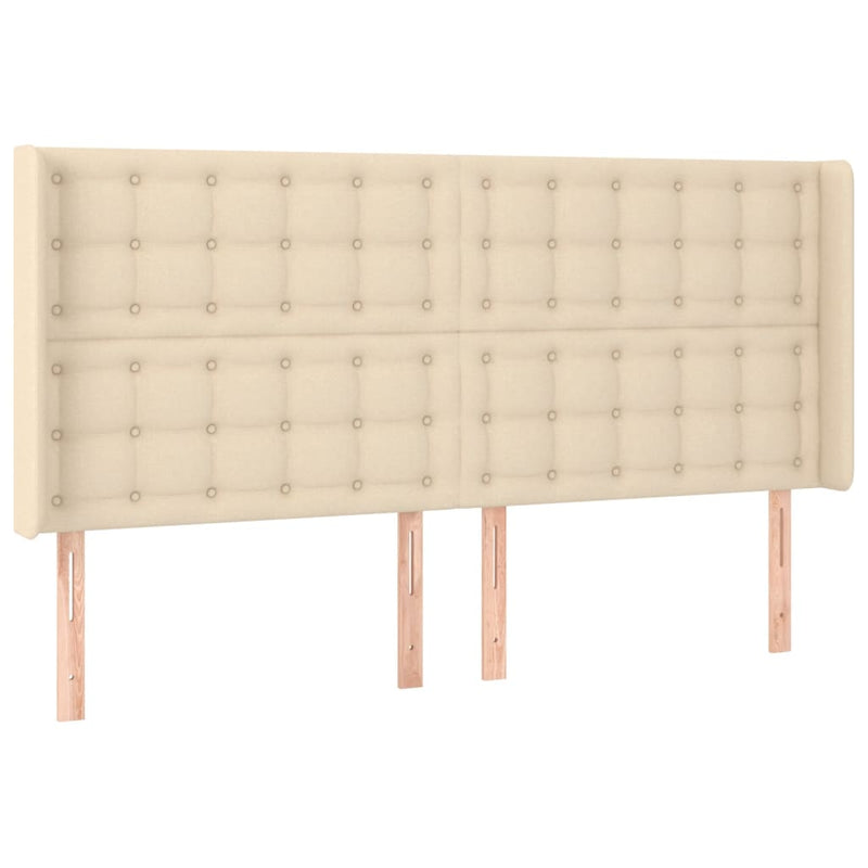 vidaXL krémszínű szövet LED-es fejtámla 183x16x118/128 cm