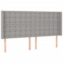 vidaXL világosszürke szövet LED-es fejtámla 203x16x118/128 cm
