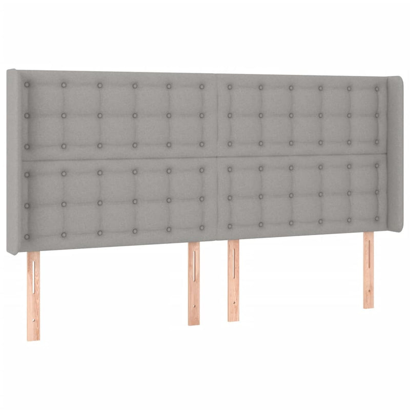 vidaXL világosszürke szövet LED-es fejtámla 203x16x118/128 cm