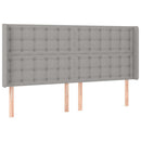 vidaXL világosszürke szövet LED-es fejtámla 203x16x118/128 cm