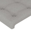 vidaXL világosszürke szövet LED-es fejtámla 203x16x118/128 cm