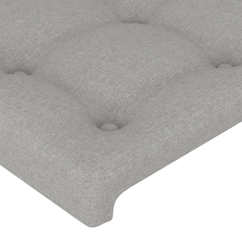 vidaXL világosszürke szövet LED-es fejtámla 203x16x118/128 cm