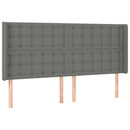 vidaXL sötétszürke szövet LED-es fejtámla 203x16x118/128 cm
