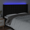 vidaXL fekete szövet LED-es fejtámla 203x16x118/128 cm